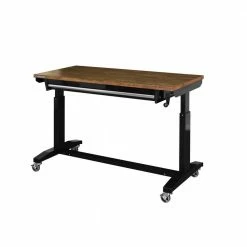 Husky 52 in.W x 24 in. D Steel 1-Drawer Adjustable Height Workbench with Dark Stained Wood Top in Gloss Black 22 Husky 52 in.W x 24 in. D Steel 1-Drawer Adjustable Height Workbench with Dark Stained Wood Top in Gloss Black -Tools Sales husky workbenches holt5201b11 c3 1000