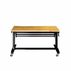 Husky 52 in. Adjustable Height Work Table with 2-Drawers in Black -Tools Sales husky workbenches holt5202b12 44 1000