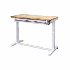 Husky 52 in. Adjustable Height Workbench Table with 2-Drawers in White -Tools Sales husky workbenches holt5202bj1 44 1000