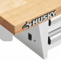 Husky 52 in. Adjustable Height Workbench Table with 2-Drawers in White -Tools Sales husky workbenches holt5202bj1 a0 1000