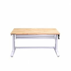 Husky 52 in. Adjustable Height Workbench Table with 2-Drawers in White -Tools Sales husky workbenches holt5202bj1 fa 1000