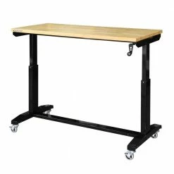 Husky 52 in. W x 24 in. D Adjustable Height Solid Wood Top Workbench Table in Black 20 Husky 52 in. W x 24 in. D Adjustable Height Solid Wood Top Workbench Table in Black -Tools Sales husky workbenches holt52xdb12 66 1000