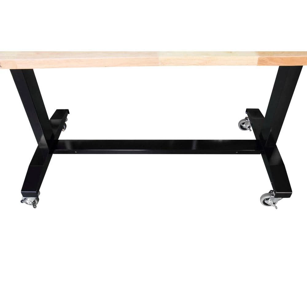 Husky Two Pack 52 in. and 62 in. Adjustable Height Work Tables with Solid Wood Tops in Black 9 Husky Two Pack 52 in. and 62 in. Adjustable Height Work Tables with Solid Wood Tops in Black - Image 7