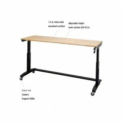 Husky 72 in. Adjustable Height Work Table -Tools Sales husky workbenches holt72xdb11 a0 1000