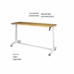 Husky 72 in. Adjustable Height Work Table in White -Tools Sales husky workbenches holt72xdbj2 1d 1000