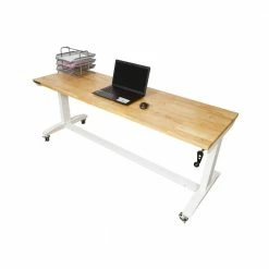 Husky 72 in. Adjustable Height Work Table in White -Tools Sales husky workbenches holt72xdbj2 40 1000