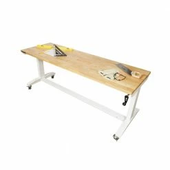 Husky 72 in. Adjustable Height Work Table in White -Tools Sales husky workbenches holt72xdbj2 66 1000