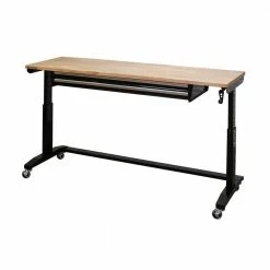 Husky 72 in. Adjustable Height Workbench Table with 2-Drawers in Black -Tools Sales husky workbenches hotl7202b12 1d 1000