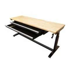 Husky 72 in. Adjustable Height Workbench Table with 2-Drawers in Black -Tools Sales husky workbenches hotl7202b12 76 1000