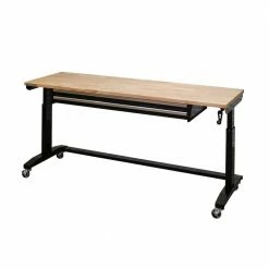 Husky 72 in. Adjustable Height Workbench Table with 2-Drawers in Black -Tools Sales husky workbenches hotl7202b12 c3 1000