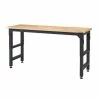 Husky 6 ft. Adjustable Height Solid Wood Top Workbench in Black with LINE-X Coating for Pro Duty Welded Steel Storage System 2 Husky 6 ft. Adjustable Height Solid Wood Top Workbench in Black with LINE-X Coating for Pro Duty Welded Steel Storage System -Tools Sales husky workbenches htc1000004 lx 64 1000