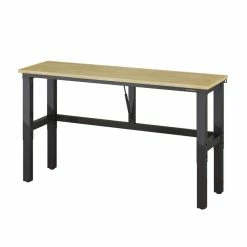 Husky 6 ft. Folding Adjustable Height Solid Wood Top Workbench in Black -Tools Sales husky workbenches wsh72fwb 1f 1000