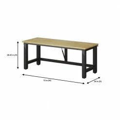 Husky 6 ft. Folding Adjustable Height Solid Wood Top Workbench in Black -Tools Sales husky workbenches wsh72fwb 76 1000