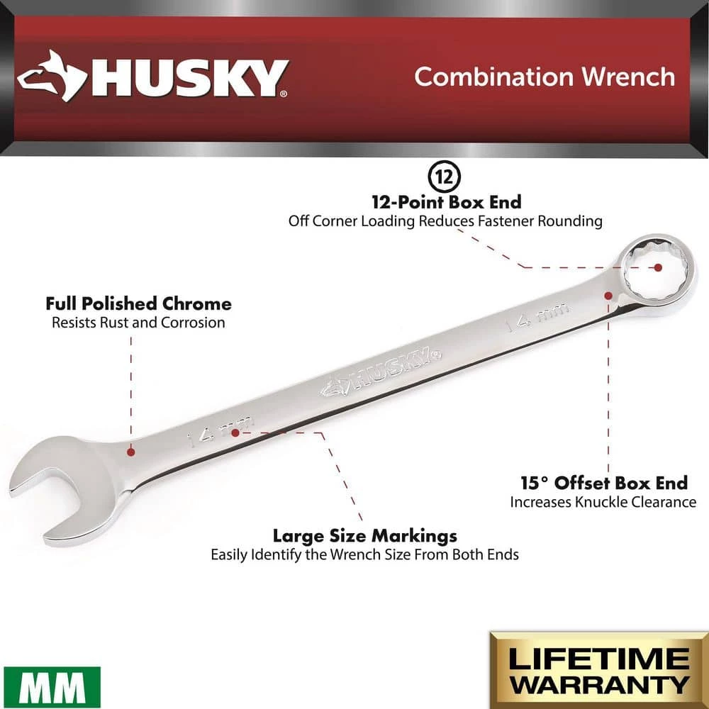 Husky SAE/MM Combination Wrench Set (24-Piece) 5 Husky SAE/MM Combination Wrench Set (24-Piece) - Image 3