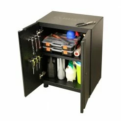 Husky Regular Duty Welded 24-Gauge Steel 2-Door Garage Base Cabinet in Black (24 in. W x 33 in. H x 16 in. D) -Tools Sales matte black powder coating husky free standing cabinets g2402b us 1d 1000