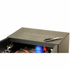 Husky Regular Duty Welded 24-Gauge Steel 2-Door Garage Base Cabinet in Black (24 in. W x 33 in. H x 16 in. D) -Tools Sales matte black powder coating husky free standing cabinets g2402b us 1f 1000