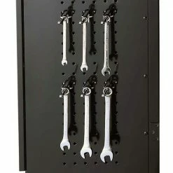 Husky Regular Duty Welded 24-Gauge Steel 2-Door Garage Base Cabinet in Black (24 in. W x 33 in. H x 16 in. D) -Tools Sales matte black powder coating husky free standing cabinets g2402b us 77 1000