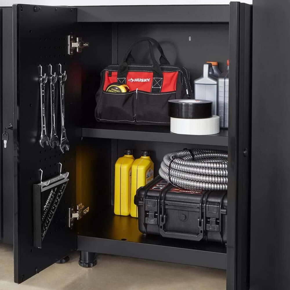 Husky Regular Duty Welded 24-Gauge Steel 2-Door Garage Base Cabinet in Black (24 in. W x 33 in. H x 16 in. D) 8 Husky Regular Duty Welded 24-Gauge Steel 2-Door Garage Base Cabinet in Black (24 in. W x 33 in. H x 16 in. D) - Image 6