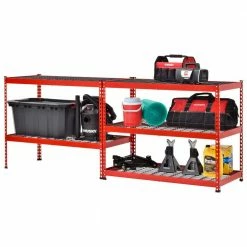Husky 5-Tier Heavy Duty Steel Garage Storage Shelving Unit in Red (48 in. W x 78 in. H x 24 in. D) -Tools Sales red black husky freestanding shelving units mr482478w5 r 1d 1000