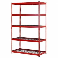 Husky 5-Tier Heavy Duty Steel Garage Storage Shelving Unit in Red (48 in. W x 78 in. H x 24 in. D) -Tools Sales red black husky freestanding shelving units mr482478w5 r 40 1000