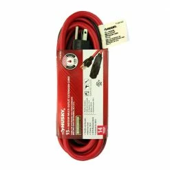 Husky 15 ft. 14/3 Medium-Duty Indoor Multi-Outlet Extension Cord, Red/Black