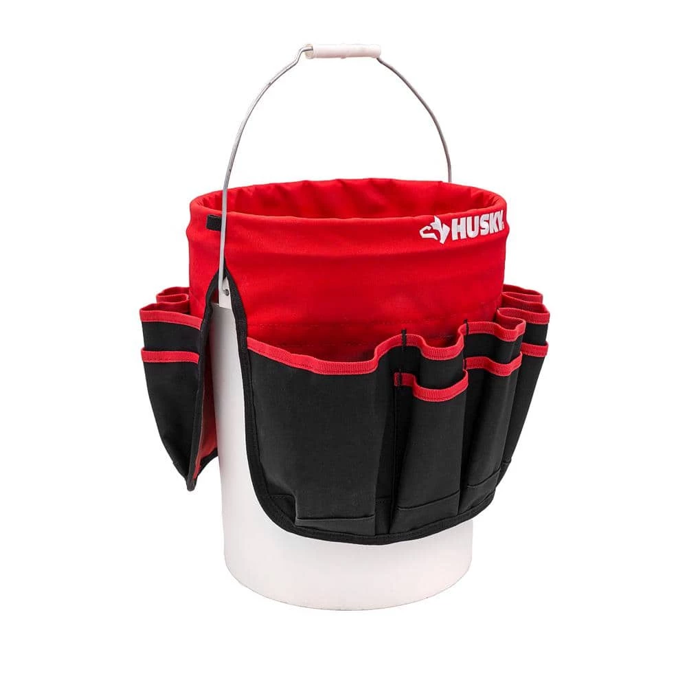Husky 12 in. 30 Pocket Heavy Duty Bucket Jockey 5 Gallon In-Bucket Storage Tool Bag 5 Husky 12 in. 30 Pocket Heavy Duty Bucket Jockey 5 Gallon In-Bucket Storage Tool Bag - Image 3