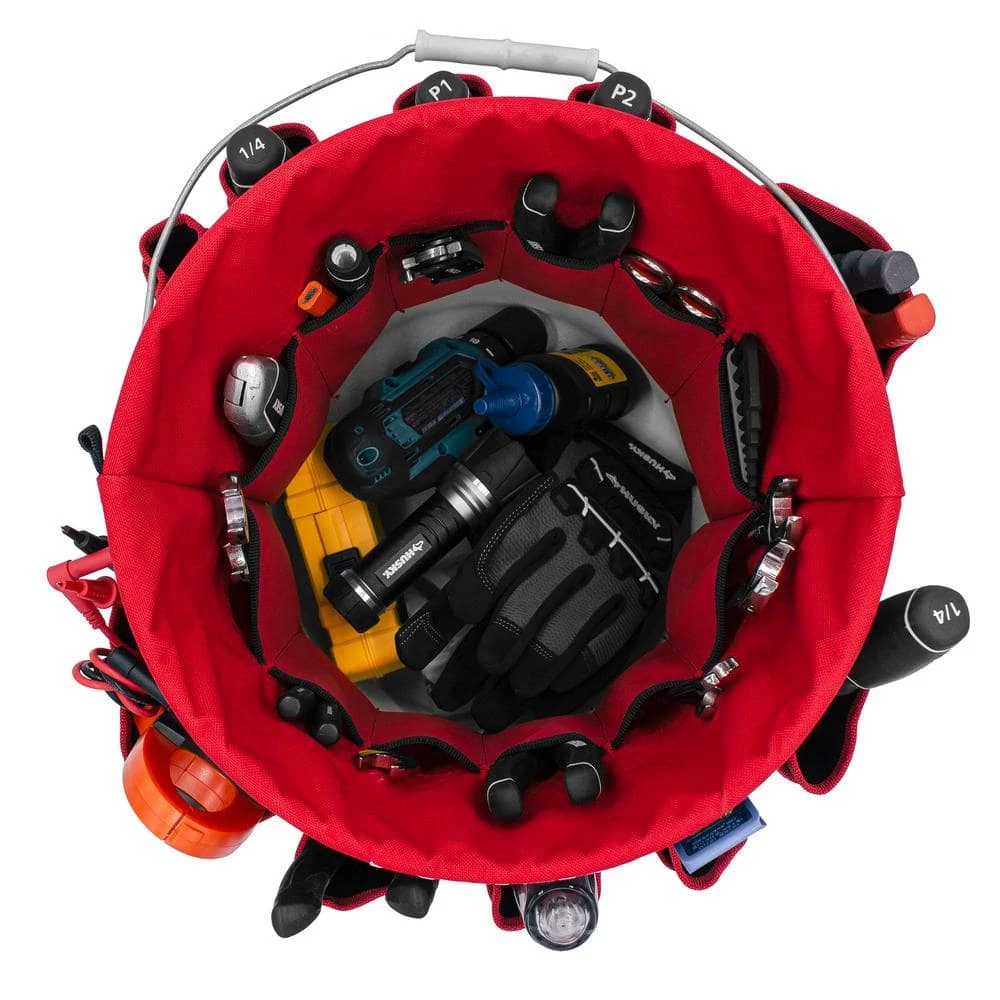 Husky 12 in. 30 Pocket Heavy Duty Bucket Jockey 5 Gallon In-Bucket Storage Tool Bag 9 Husky 12 in. 30 Pocket Heavy Duty Bucket Jockey 5 Gallon In-Bucket Storage Tool Bag - Image 7