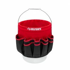 Husky 12 in. 30 Pocket Heavy Duty Bucket Jockey 5 Gallon In-Bucket Storage Tool Bag
