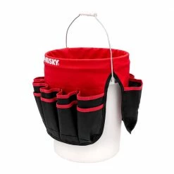 Husky 12 in. 30 Pocket Heavy Duty Bucket Jockey 5 Gallon In-Bucket Storage Tool Bag 15 Husky 12 in. 30 Pocket Heavy Duty Bucket Jockey 5 Gallon In-Bucket Storage Tool Bag -Tools Sales red black husky tool bags hd10030 th c3 1000