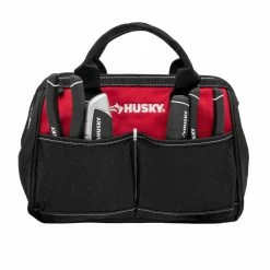 Husky 12 in 4 Pocket Zippered Tool Bag -Tools Sales red black husky tool bags hd60012 th c3 1000