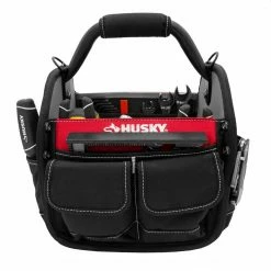 Husky 10 in. 15 Pocket Open Top Tool Bag -Tools Sales red black husky tool bags hd70010 th c3 1000