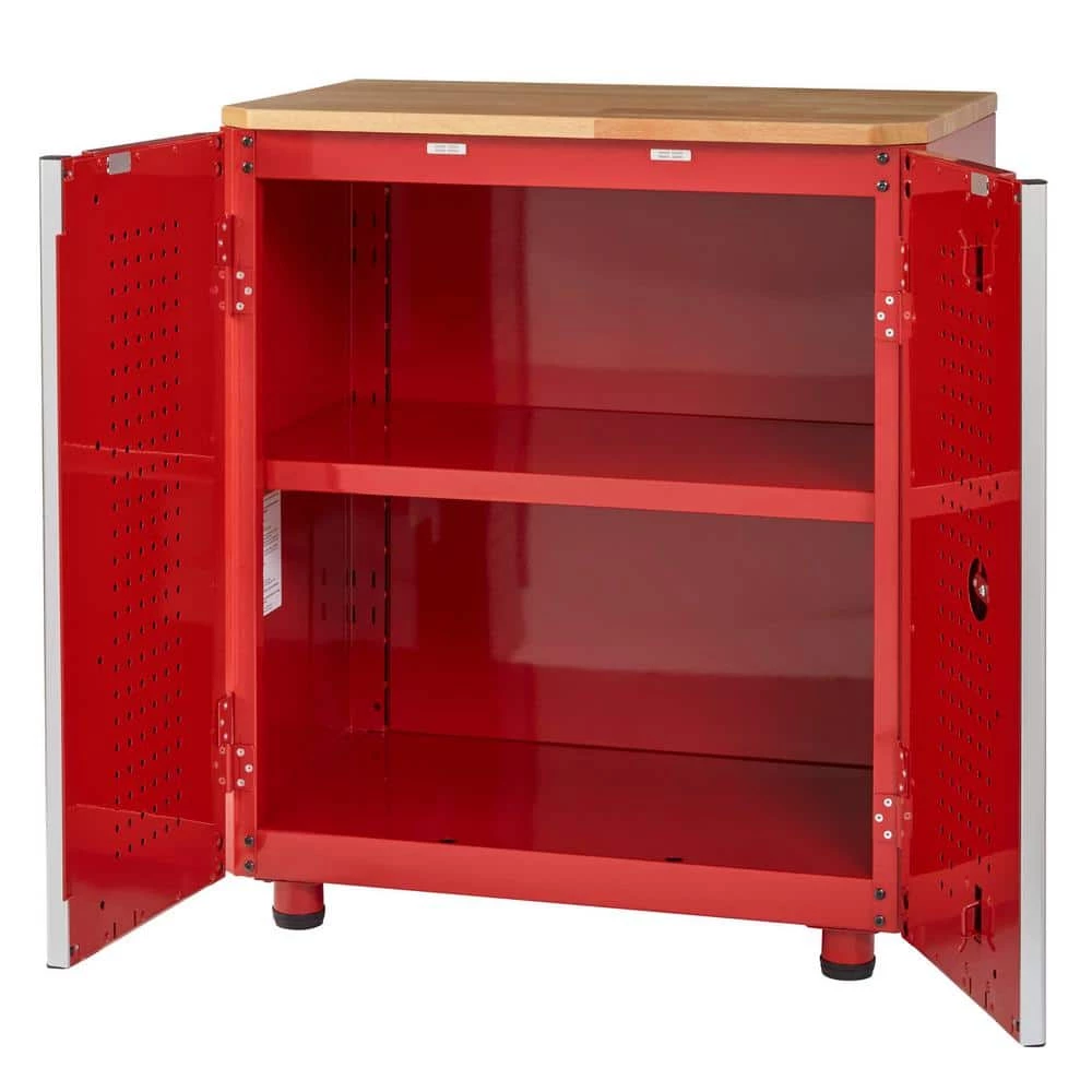 Husky Ready-to-Assemble 24-Gauge Steel 2-Door Garage Base Cabinet in Red (28 in. W x 32 in. H x 18 in. D) 7 Husky Ready-to-Assemble 24-Gauge Steel 2-Door Garage Base Cabinet in Red (28 in. W x 32 in. H x 18 in. D) - Image 5