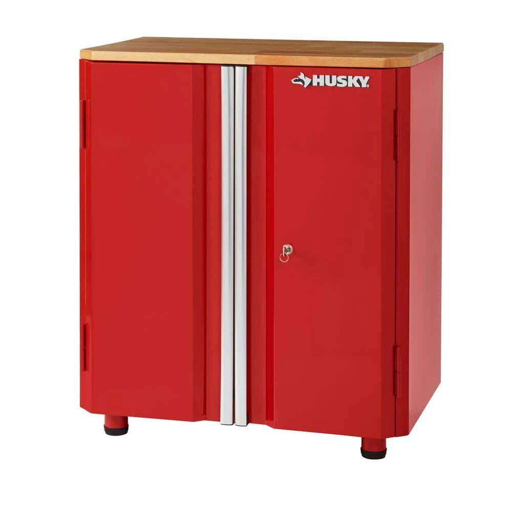 Husky Ready-to-Assemble 24-Gauge Steel 2-Door Garage Base Cabinet in Red (28 in. W x 32 in. H x 18 in. D) 3 Husky Ready-to-Assemble 24-Gauge Steel 2-Door Garage Base Cabinet in Red (28 in. W x 32 in. H x 18 in. D)