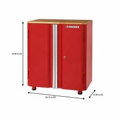 Husky Ready-to-Assemble 24-Gauge Steel 2-Door Garage Base Cabinet in Red (28 in. W x 32 in. H x 18 in. D) 17 Husky Ready-to-Assemble 24-Gauge Steel 2-Door Garage Base Cabinet in Red (28 in. W x 32 in. H x 18 in. D) -Tools Sales red husky free standing cabinets g2802br us a0 1000