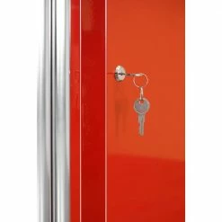 Husky Ready-to-Assemble 24-Gauge Steel Freestanding Garage Cabinet in Red (48 in. W x 72 in. H x 18 in. D) -Tools Sales red husky free standing cabinets homd48xdb21 1f 1000