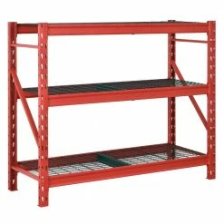 Husky 3-Tier Heavy Duty Industrial Welded Steel Garage Storage Shelving Unit in Red (65 in. W x 54 in. H x 24 in. D) -Tools Sales red husky freestanding shelving units hbr652454w3 r 40 1000