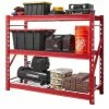 Husky 3-Tier Heavy Duty Industrial Welded Steel Garage Storage Shelving Unit in Red (65 in. W x 54 in. H x 24 in. D) 2 Husky 3-Tier Heavy Duty Industrial Welded Steel Garage Storage Shelving Unit in Red (65 in. W x 54 in. H x 24 in. D) -Tools Sales red husky freestanding shelving units hbr652454w3 r 64 1000