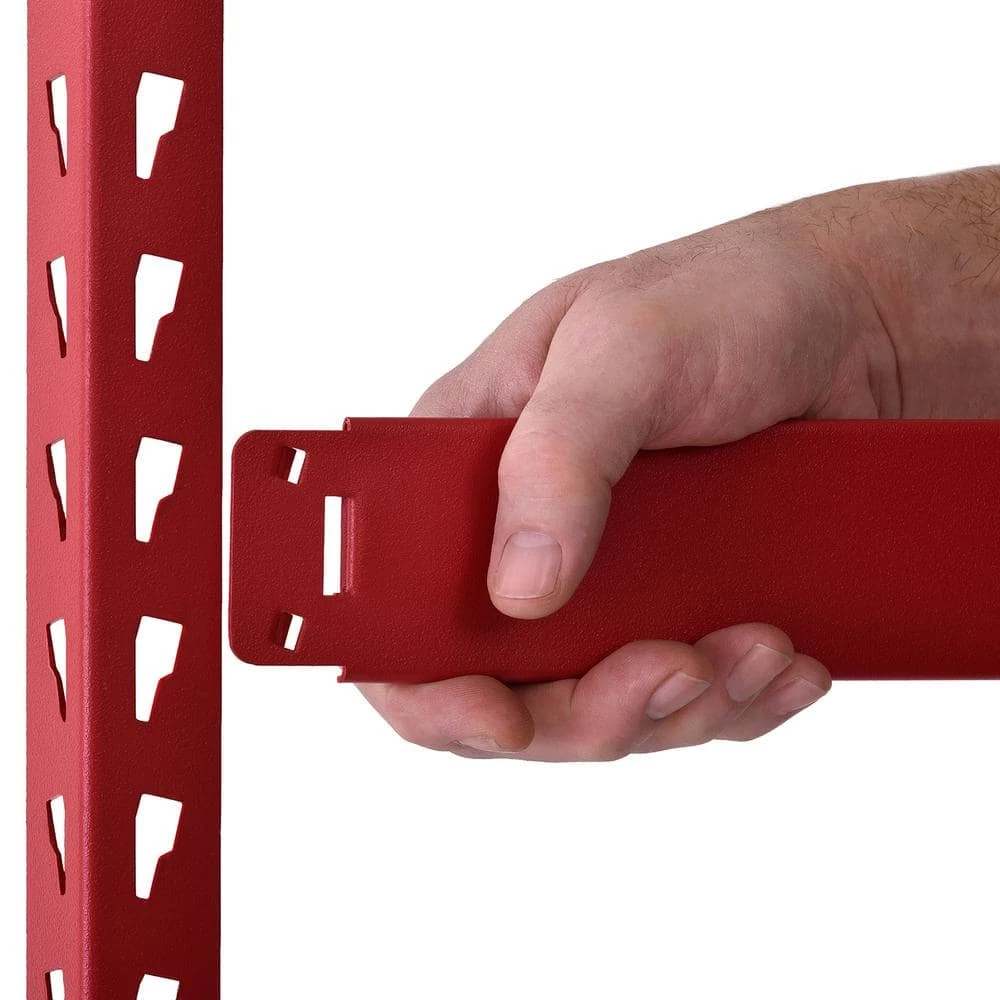 Husky 5-Tier Heavy Duty Boltless Steel Garage Storage Shelving Unit in Red (48 in. W x 78 in. H x 24 in. D) 12 Husky 5-Tier Heavy Duty Boltless Steel Garage Storage Shelving Unit in Red (48 in. W x 78 in. H x 24 in. D) - Image 10