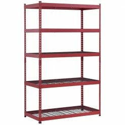 Husky 5-Tier Heavy Duty Boltless Steel Garage Storage Shelving Unit in Red (48 in. W x 78 in. H x 24 in. D) 18 Husky 5-Tier Heavy Duty Boltless Steel Garage Storage Shelving Unit in Red (48 in. W x 78 in. H x 24 in. D) -Tools Sales red husky freestanding shelving units n2r482478w5r 40 1000