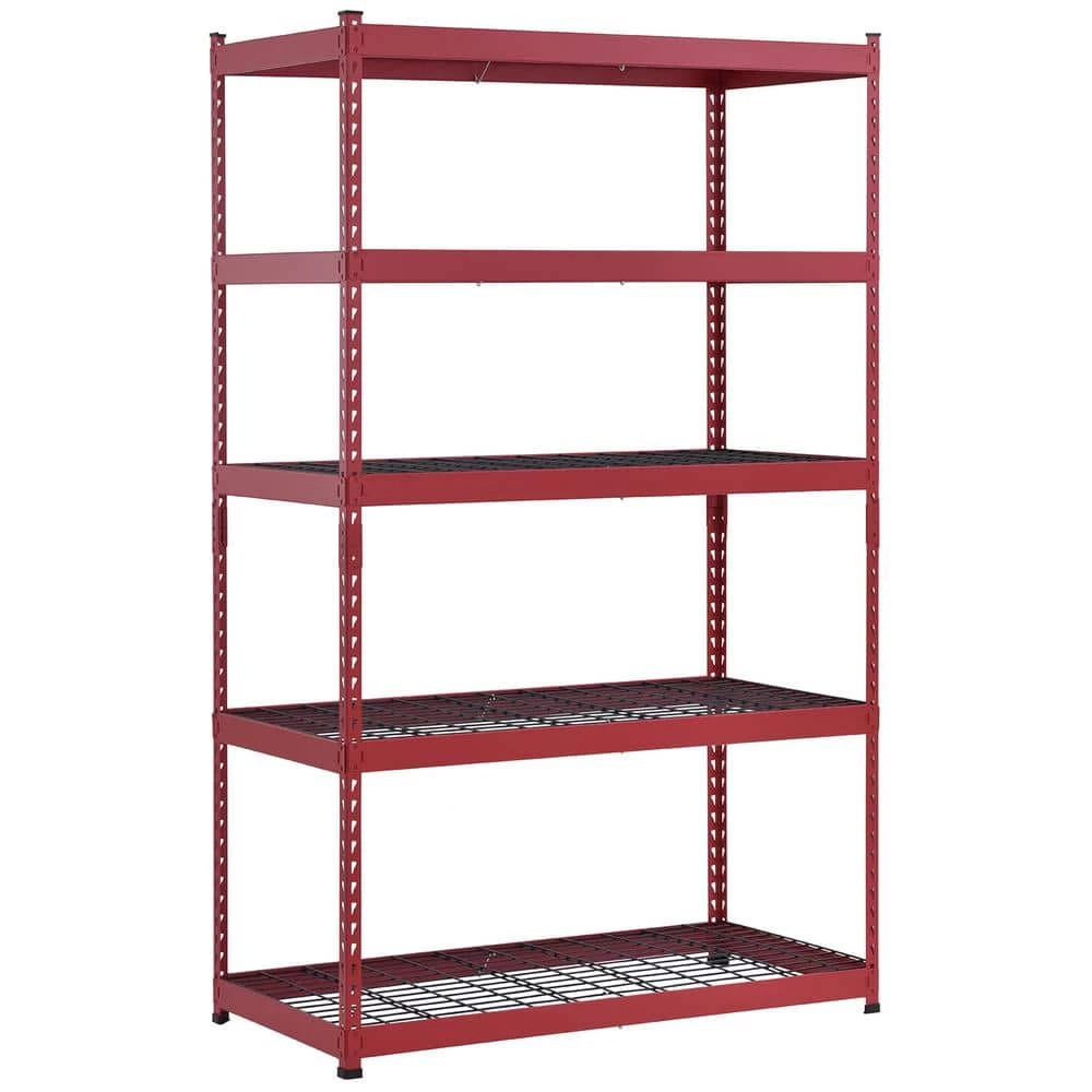 Husky 5-Tier Heavy Duty Boltless Steel Garage Storage Shelving Unit in Red (48 in. W x 78 in. H x 24 in. D) 5 Husky 5-Tier Heavy Duty Boltless Steel Garage Storage Shelving Unit in Red (48 in. W x 78 in. H x 24 in. D) - Image 3