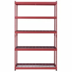 Husky 5-Tier Heavy Duty Boltless Steel Garage Storage Shelving Unit in Red (48 in. W x 78 in. H x 24 in. D) 22 Husky 5-Tier Heavy Duty Boltless Steel Garage Storage Shelving Unit in Red (48 in. W x 78 in. H x 24 in. D) -Tools Sales red husky freestanding shelving units n2r482478w5r 77 1000
