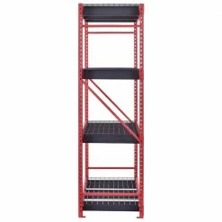 Husky 4-Tier Industrial Duty Steel Freestanding Garage Storage Shelving Unit in Red (77 in. W x 78 in. H x 24 in. D) 20 Husky 4-Tier Industrial Duty Steel Freestanding Garage Storage Shelving Unit in Red (77 in. W x 78 in. H x 24 in. D) -Tools Sales red husky freestanding shelving units n2w772478w4r 1d 1000