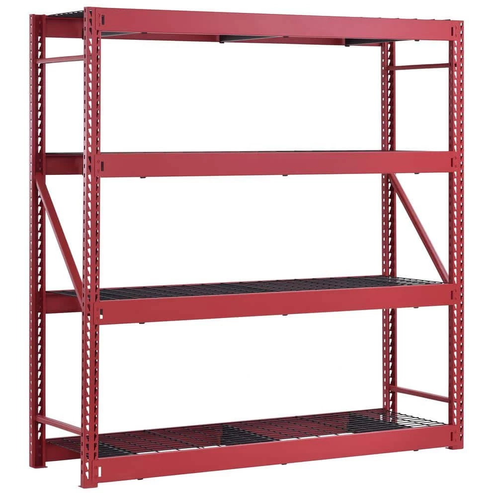 Husky 4-Tier Industrial Duty Steel Freestanding Garage Storage Shelving Unit in Red (77 in. W x 78 in. H x 24 in. D) 5 Husky 4-Tier Industrial Duty Steel Freestanding Garage Storage Shelving Unit in Red (77 in. W x 78 in. H x 24 in. D) - Image 3