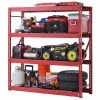 Husky 4-Tier Industrial Duty Steel Freestanding Garage Storage Shelving Unit in Red (77 in. W x 78 in. H x 24 in. D)