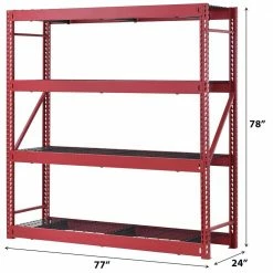 Husky 4-Tier Industrial Duty Steel Freestanding Garage Storage Shelving Unit in Red (77 in. W x 78 in. H x 24 in. D) 23 Husky 4-Tier Industrial Duty Steel Freestanding Garage Storage Shelving Unit in Red (77 in. W x 78 in. H x 24 in. D) -Tools Sales red husky freestanding shelving units n2w772478w4r c3 1000