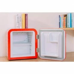 Husky 1.51 Cu. ft. 40-Can Retro Freestanding Quiet Compact Countertop Mini Fridge with Reversible Door without Freezer (Red) -Tools Sales red husky mini fridges osfr001 rm 1f 1000