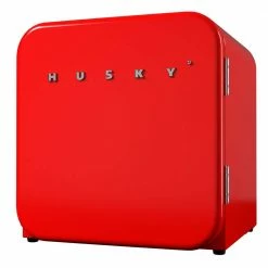 Husky 1.51 Cu. ft. 40-Can Retro Freestanding Quiet Compact Countertop Mini Fridge with Reversible Door without Freezer (Red)