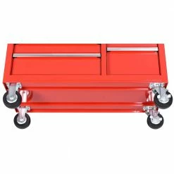 Husky 42 in. W x 18.1 in. D 8-Drawer Red Mobile Workbench Cabinet with Solid Wood Top -Tools Sales red husky mobile workbenches h42mwc8red 1d 1000