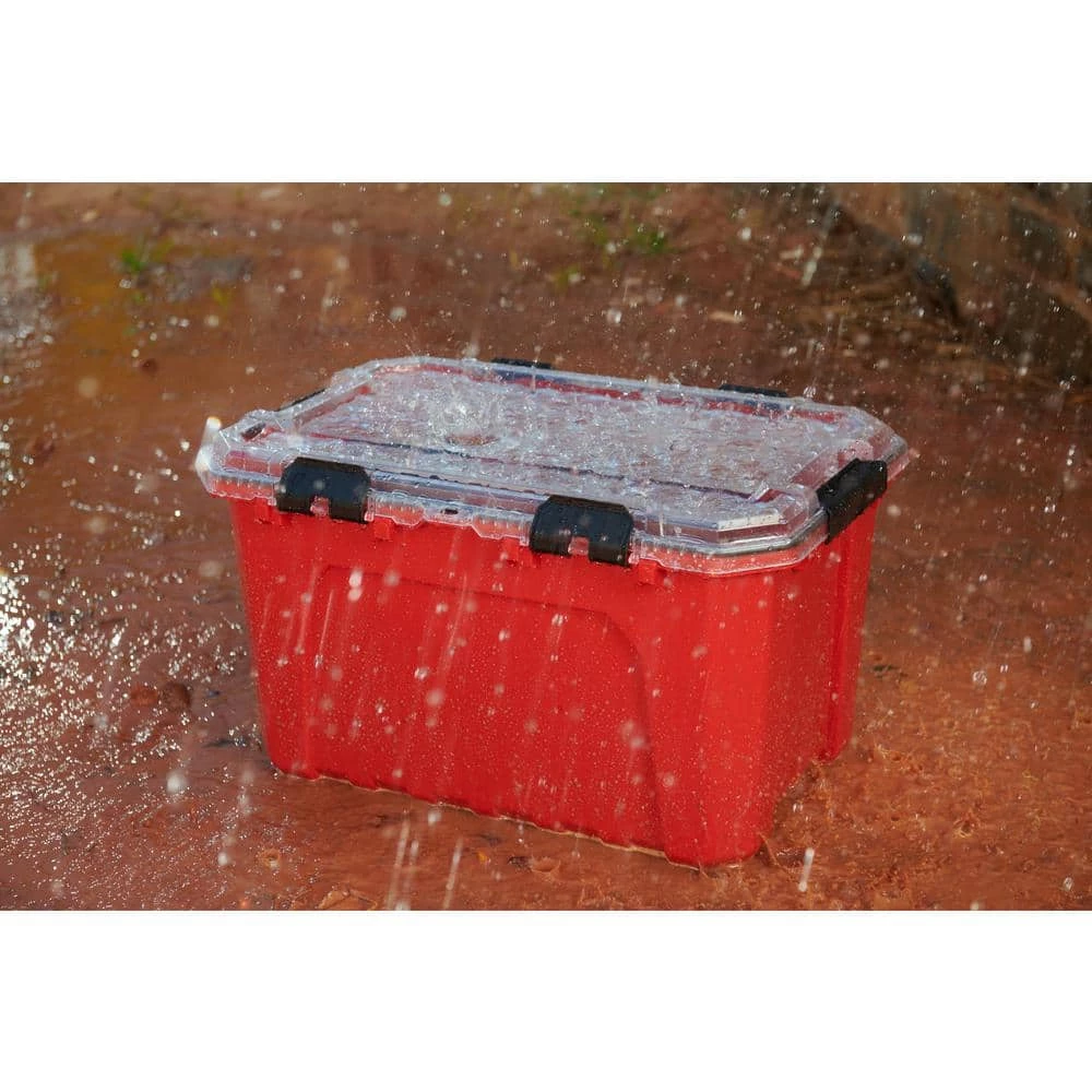 Husky 20-Gal. Professional Duty Waterproof Storage Container with Hinged Lid in Red 10 Husky 20-Gal. Professional Duty Waterproof Storage Container with Hinged Lid in Red - Image 8