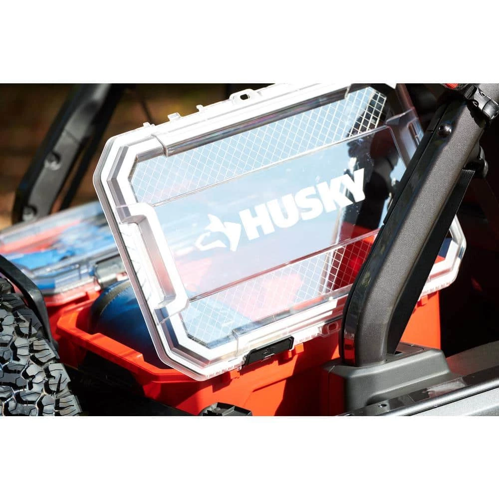 Husky 20-Gal. Professional Duty Waterproof Storage Container with Hinged Lid in Red 8 Husky 20-Gal. Professional Duty Waterproof Storage Container with Hinged Lid in Red - Image 6